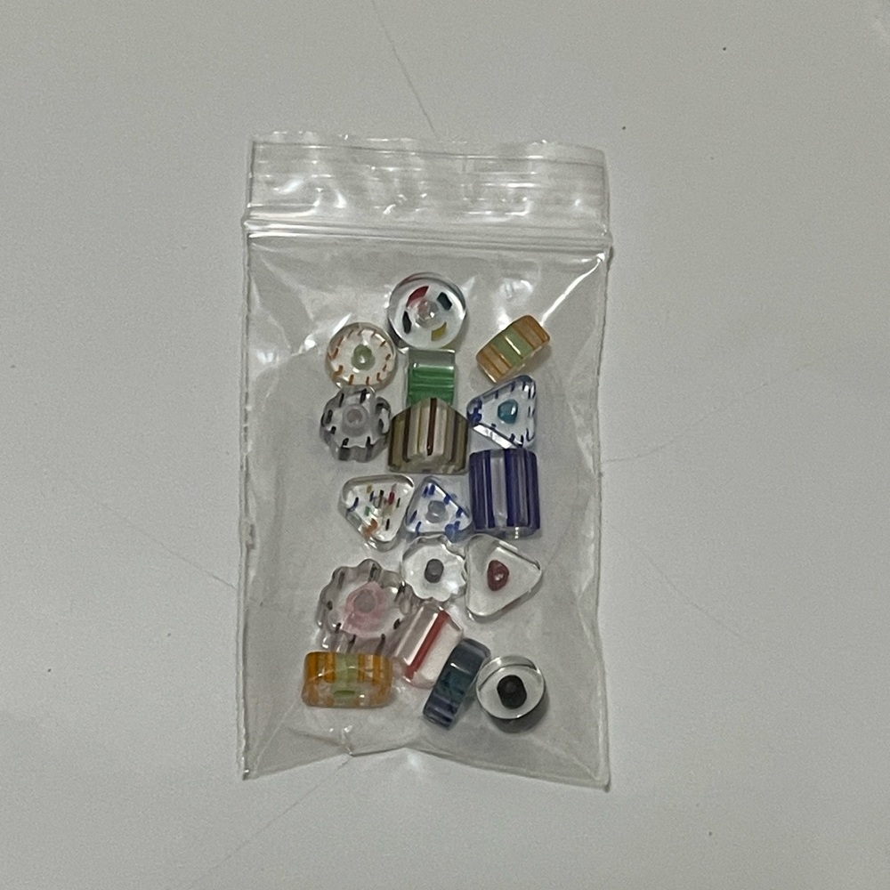 Mixed Furnace Glass Cane Beads, Assorted Shapes, Colors & Sizes, 8mm-14mm approx